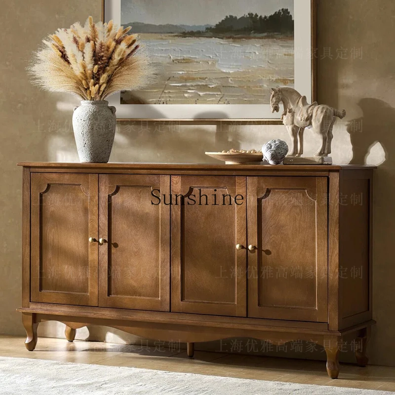 French retro solid wood dining side cabinet, living room storage, rural entrance
French retro solid wood dining side cabinet, living room storage, rural entrance