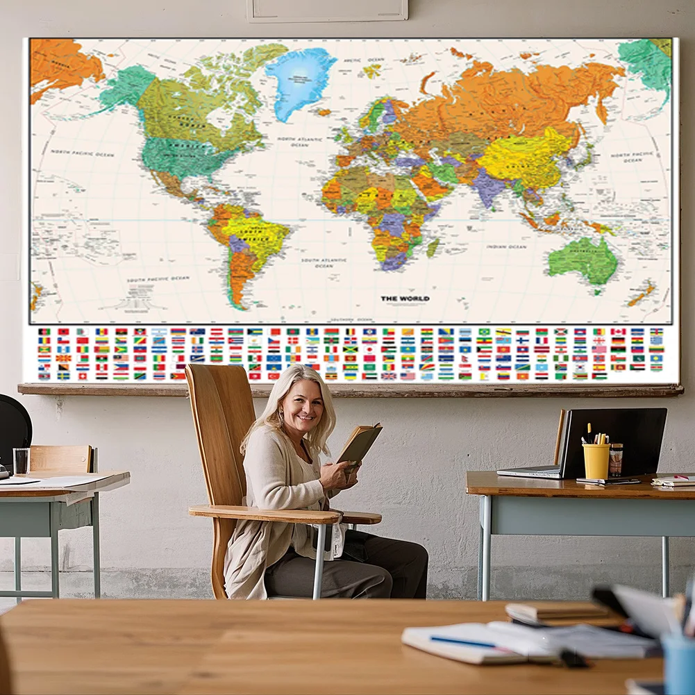 Hanging Picture World Map 150x100cm Wall Painting Large Poster Non-woven Fabric Background Children Supplies Living Room Decor
Hanging Picture World Map 150x100cm Wall Painting Large Poster Non-woven Fabric Background Children Supplies Living Room Decor