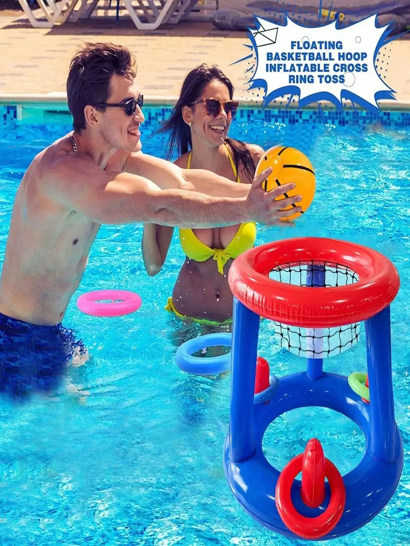 5pcs Portable Inflatable Basketball Hoop Set For Swimming Pool Party, Includes Inflatable Basketball, Suitable For Adult Family
5pcs Portable Inflatable Basketball Hoop Set For Swimming Pool Party, Includes Inflatable Basketball, Suitable For Adult Family