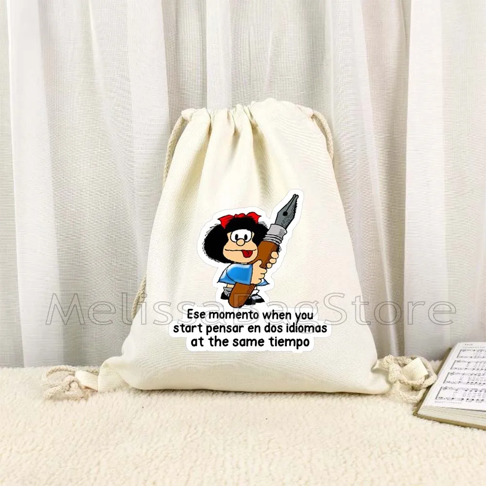 Funny Spanish Quotes Cute Mafalda Comics Kawaii Cartoon Girl Mafalda Quino Gift Canvas Drawstring Bags Soccer Backpack Sackpack
Funny Spanish Quotes Cute Mafalda Comics Kawaii Cartoon Girl Mafalda Quino Gift Canvas Drawstring Bags Soccer Backpack Sackpack