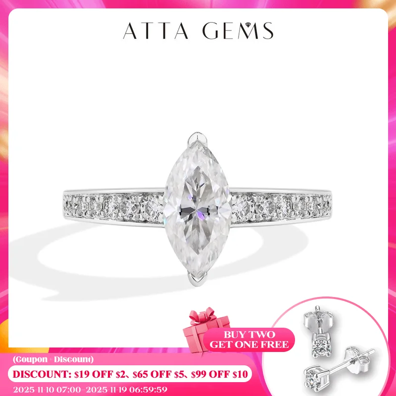 ATTAGEMS 1.0CT Moissanite Ring for Women 5*10mm Marquise Cut Stone S925 Pure Silver Wedding Engagement Luxury Rings Fine Jewelry
ATTAGEMS 1.0CT Moissanite Ring for Women 5*10mm Marquise Cut Stone S925 Pure Silver Wedding Engagement Luxury Rings Fine Jewelry