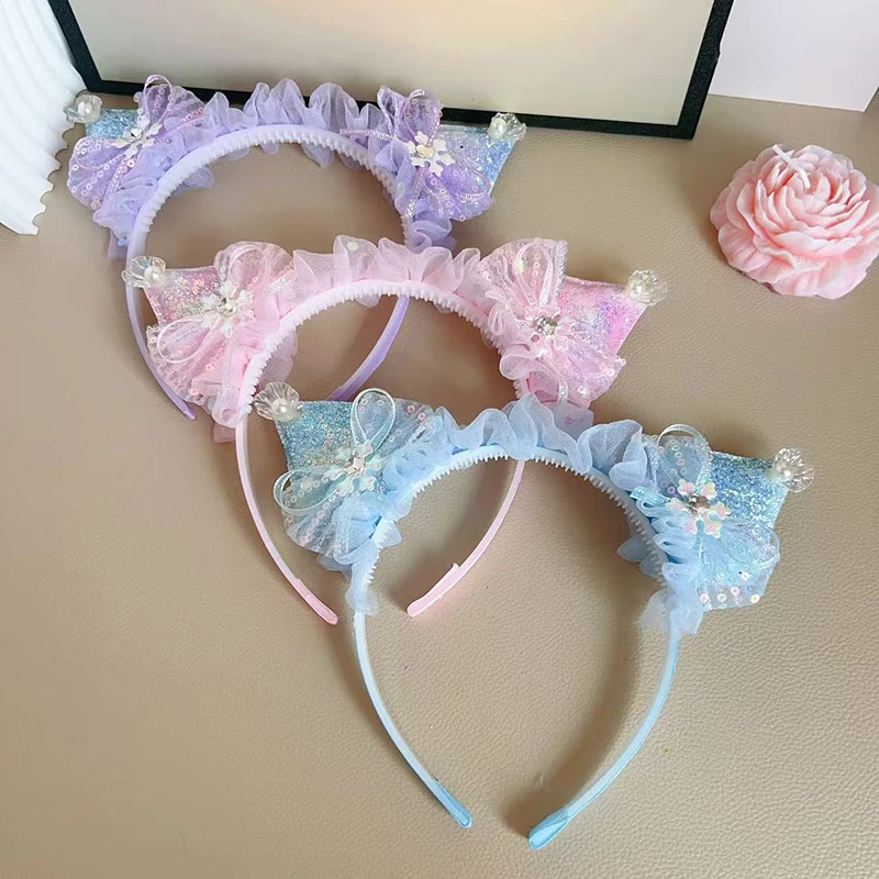 New Children's Hairband Blue Purple Pink Lace Headband Cute Princess Crown Headdress Bowknot Shell Hair Hoop Hair Accessory
New Children's Hairband Blue Purple Pink Lace Headband Cute Princess Crown Headdress Bowknot Shell Hair Hoop Hair Accessory