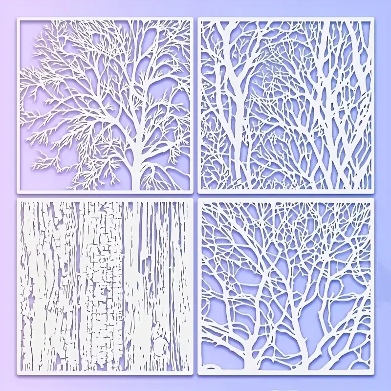 4Pcs Plastic Tree Texture Stencils Painting Tree Branches Stencils Painting On Wood Arts Crafts Scrapbooking DIY Etched Dies
4Pcs Plastic Tree Texture Stencils Painting Tree Branches Stencils Painting On Wood Arts Crafts Scrapbooking DIY Etched Dies