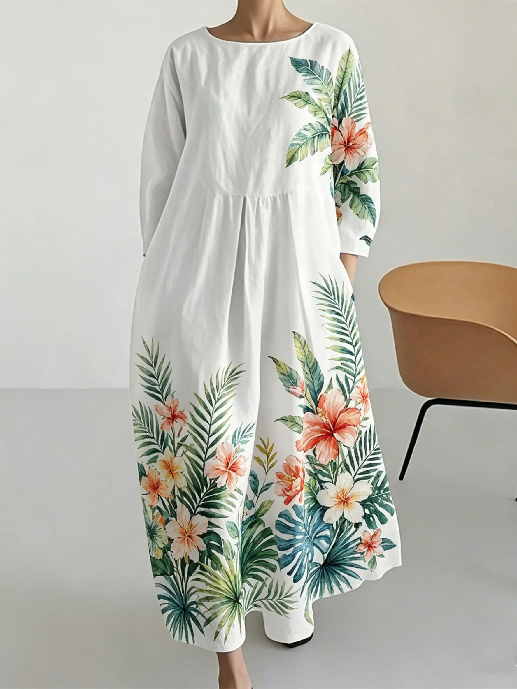 2026 Watercolor Tropical Floral Printed Dress Classic Chic Vintage Sleeveless A-Line Midi Dress Formal Casual Occasions Dresses
2026 Watercolor Tropical Floral Printed Dress Classic Chic Vintage Sleeveless A-Line Midi Dress Formal Casual Occasions Dresses