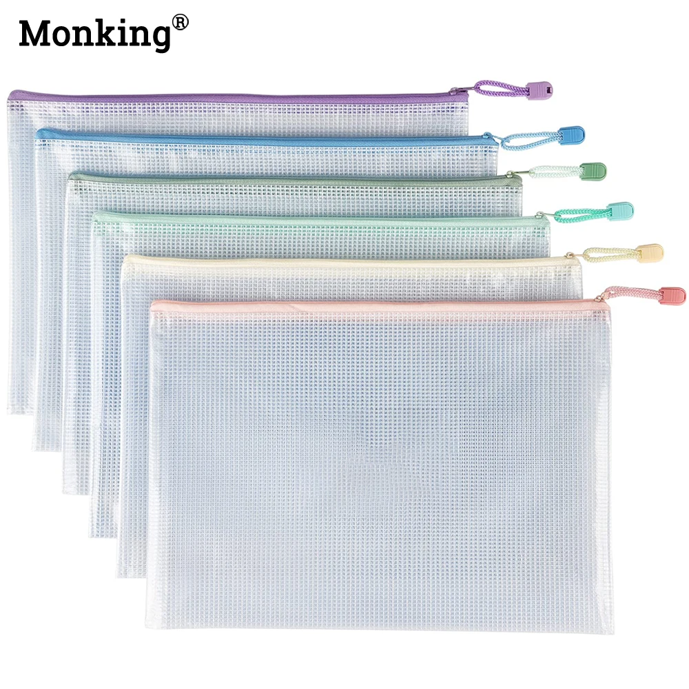 Monking Transparent Zip A4 Plastic Mesh Waterproof Storage Bag for Storing Documents Stationery Office Home Travel Accessories
Monking Transparent Zip A4 Plastic Mesh Waterproof Storage Bag for Storing Documents Stationery Office Home Travel Accessories