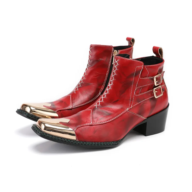 Winter Banquet Zipper Buckle Strap Men Shoes Plus Size Party Real Leather Dress Boots Wedding Metal Round Toe Short Boots
Winter Banquet Zipper Buckle Strap Men Shoes Plus Size Party Real Leather Dress Boots Wedding Metal Round Toe Short Boots