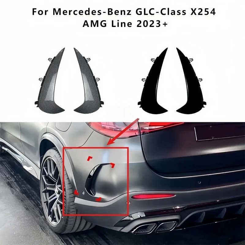 Car exterior Rear bumper inlet and outlet spoiler Air knife sticker For Mercedes-Benz GLC Class X254 AMG Line 2023 2024
Car exterior Rear bumper inlet and outlet spoiler Air knife sticker For Mercedes-Benz GLC Class X254 AMG Line 2023 2024