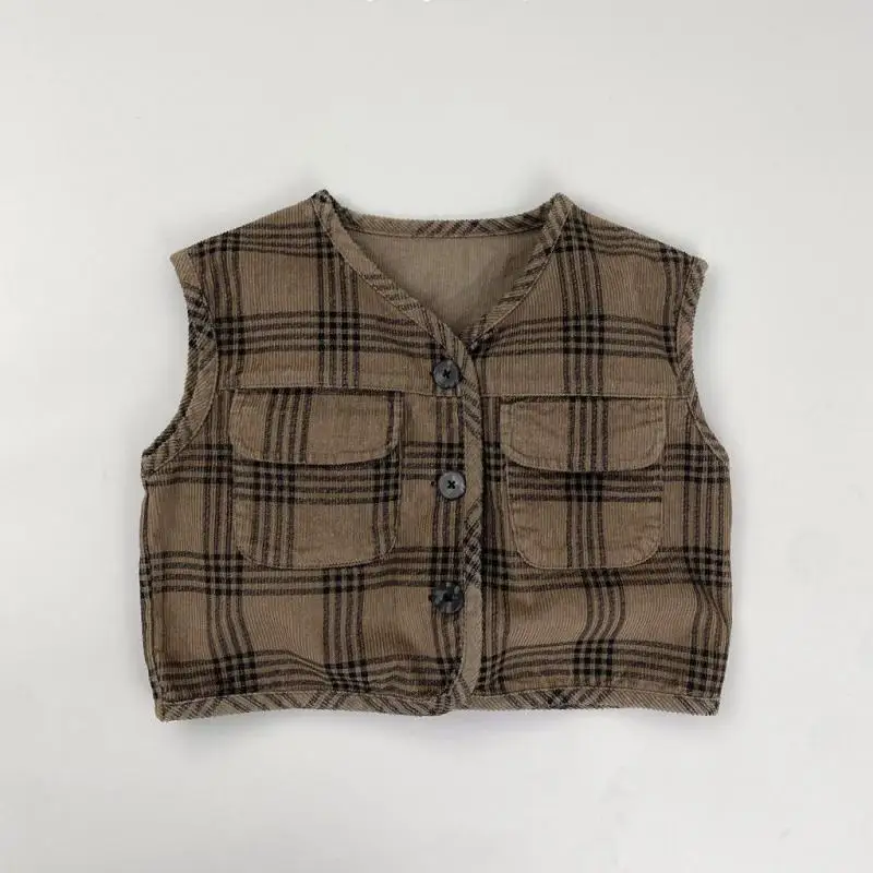 2025 Autumn New Children Sleeveless Plaid Vest Boys Corduroy Cargo Jacket Baby Girls Casual Vest Cardigan Coat Kids Clothes
2025 Autumn New Children Sleeveless Plaid Vest Boys Corduroy Cargo Jacket Baby Girls Casual Vest Cardigan Coat Kids Clothes