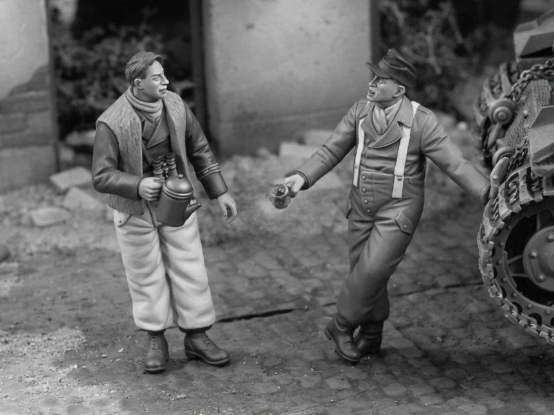 1/35 Scale Die-Cast Resin Figure Model Kit Tank Crewman Having Coffee with A Civilian 2 Figures (No Tank) Unassembled Unpainted
1/35 Scale Die-Cast Resin Figure Model Kit Tank Crewman Having Coffee with A Civilian 2 Figures (No Tank) Unassembled Unpainted