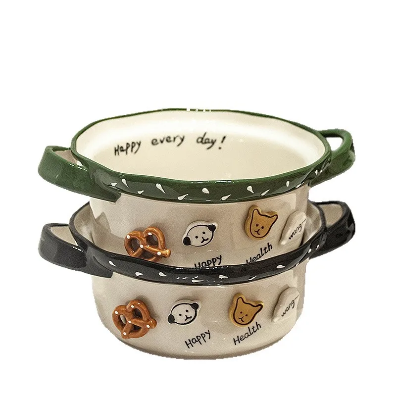 Personalized high-value binaural ceramic soup bowl, household yogurt bowl
Personalized high-value binaural ceramic soup bowl, household yogurt bowl