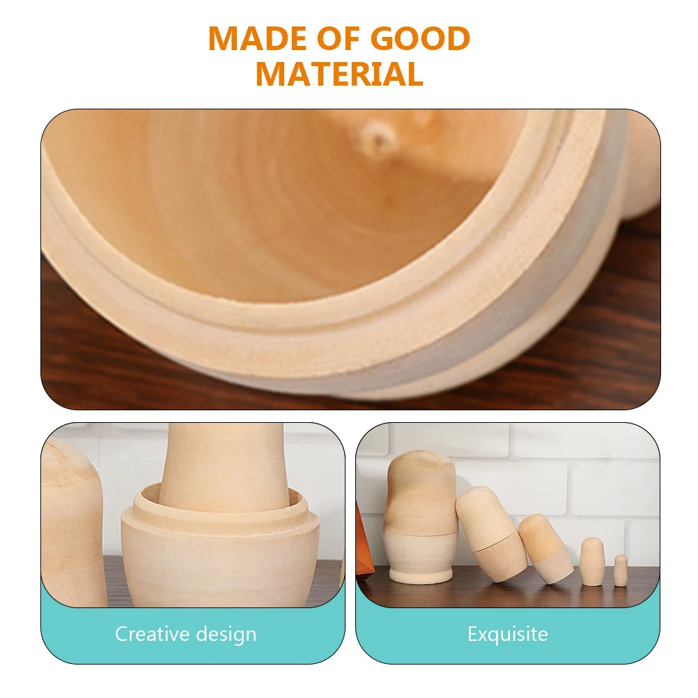 1 set 1 Set Wooden Matryoshka Unpainted Blank Russian Nesting For Diy Craft Kids Creativity Art Gift Unfinished 
1 set 1 Set Wooden Matryoshka Unpainted Blank Russian Nesting For Diy Craft Kids Creativity Art Gift Unfinished