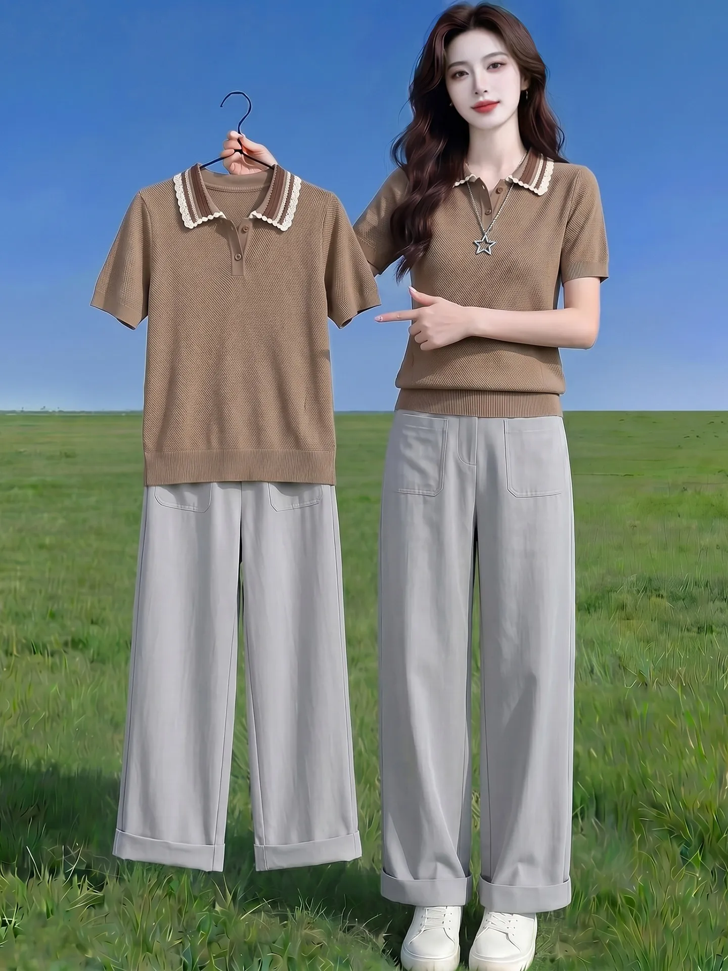 Summer 2026 Fashionable Sporty Women's Set Casual Pants Pure Color Short Sleeve Breathable Comfortable High Waist T-Shirt
Summer 2026 Fashionable Sporty Women's Set Casual Pants Pure Color Short Sleeve Breathable Comfortable High Waist T-Shirt