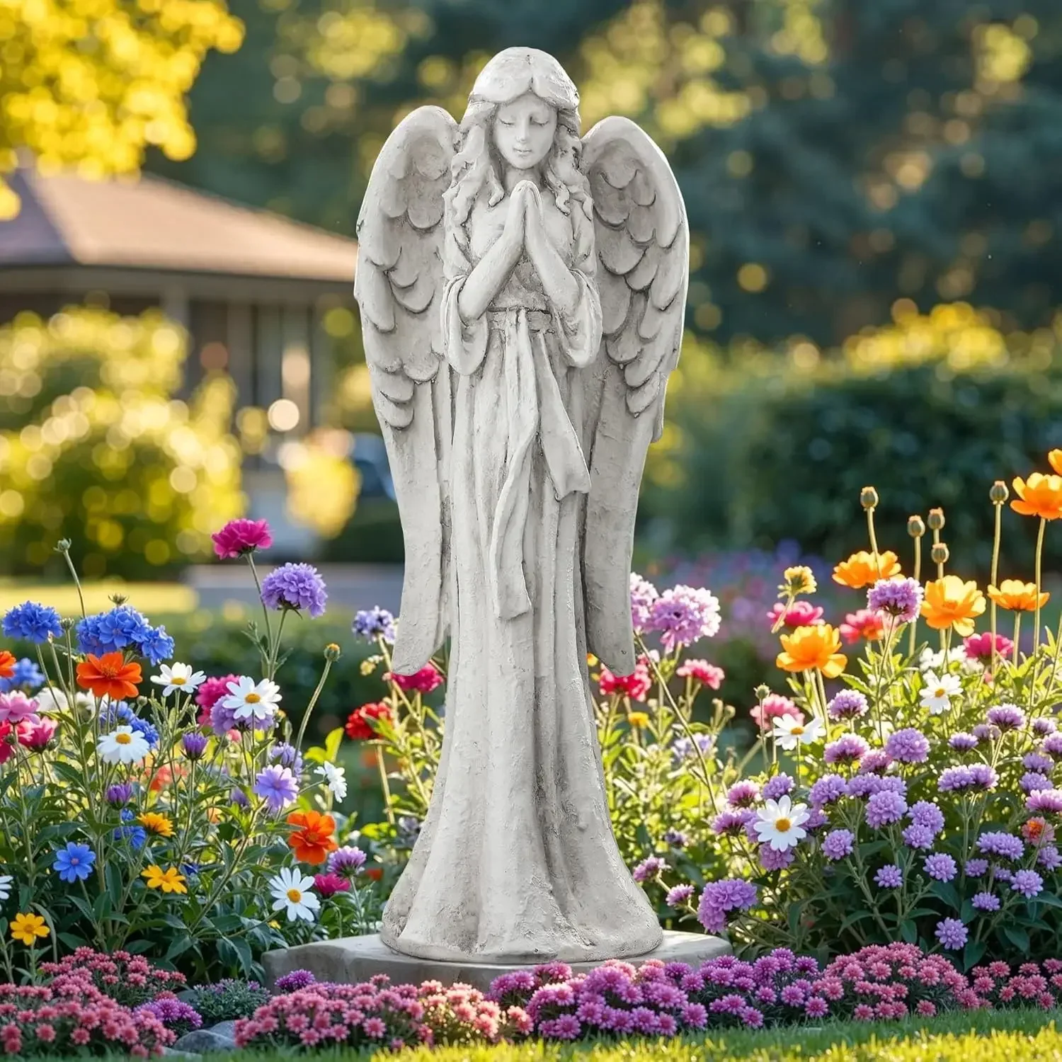 Praying Angel Statue for Outdoor Garden, 26.4 Inch Large Heavenly Memorial Sculpture,Durable MGO Stone Standing Angels for Yard,
Praying Angel Statue for Outdoor Garden, 26.4 Inch Large Heavenly Memorial Sculpture,Durable MGO Stone Standing Angels for Yard,