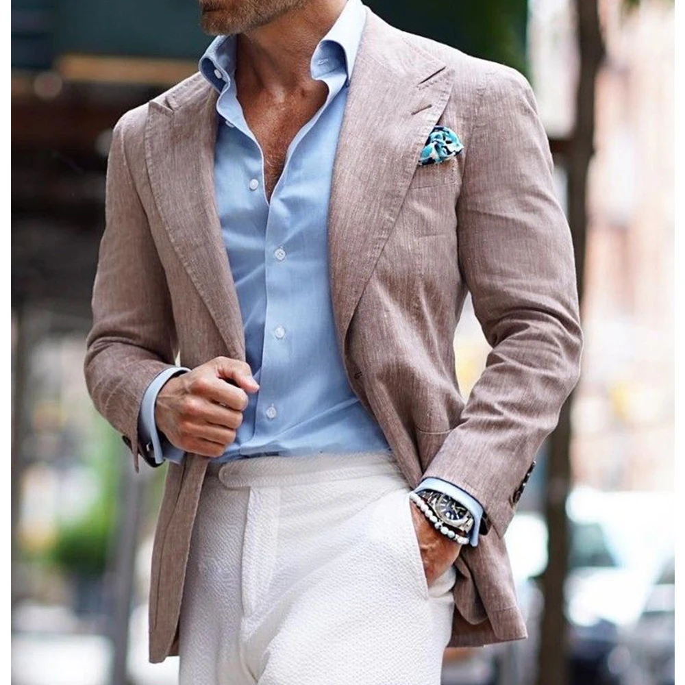 Men's Suit Jacket Linen Single Breasted Peak Lapel Slim Fit Blazer Casual Elegant Business Formal Coat Comfortable Stylish Mensw
Men's Suit Jacket Linen Single Breasted Peak Lapel Slim Fit Blazer Casual Elegant Business Formal Coat Comfortable Stylish Mensw