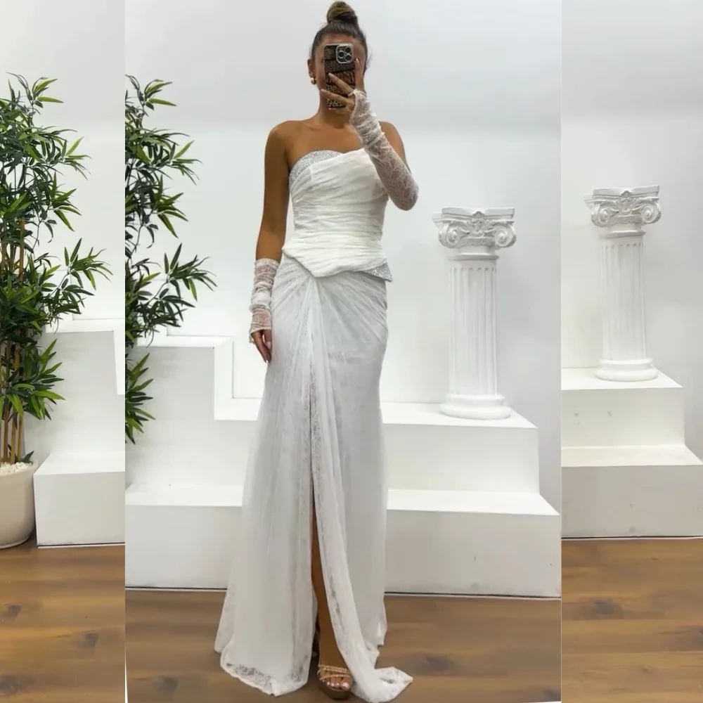 Customized Matching Lace Pleat Sequined Trumpet Strapless Long Dresses Bespoke Occasion Evening Sizes Available
Customized Matching Lace Pleat Sequined Trumpet Strapless Long Dresses Bespoke Occasion Evening Sizes Available