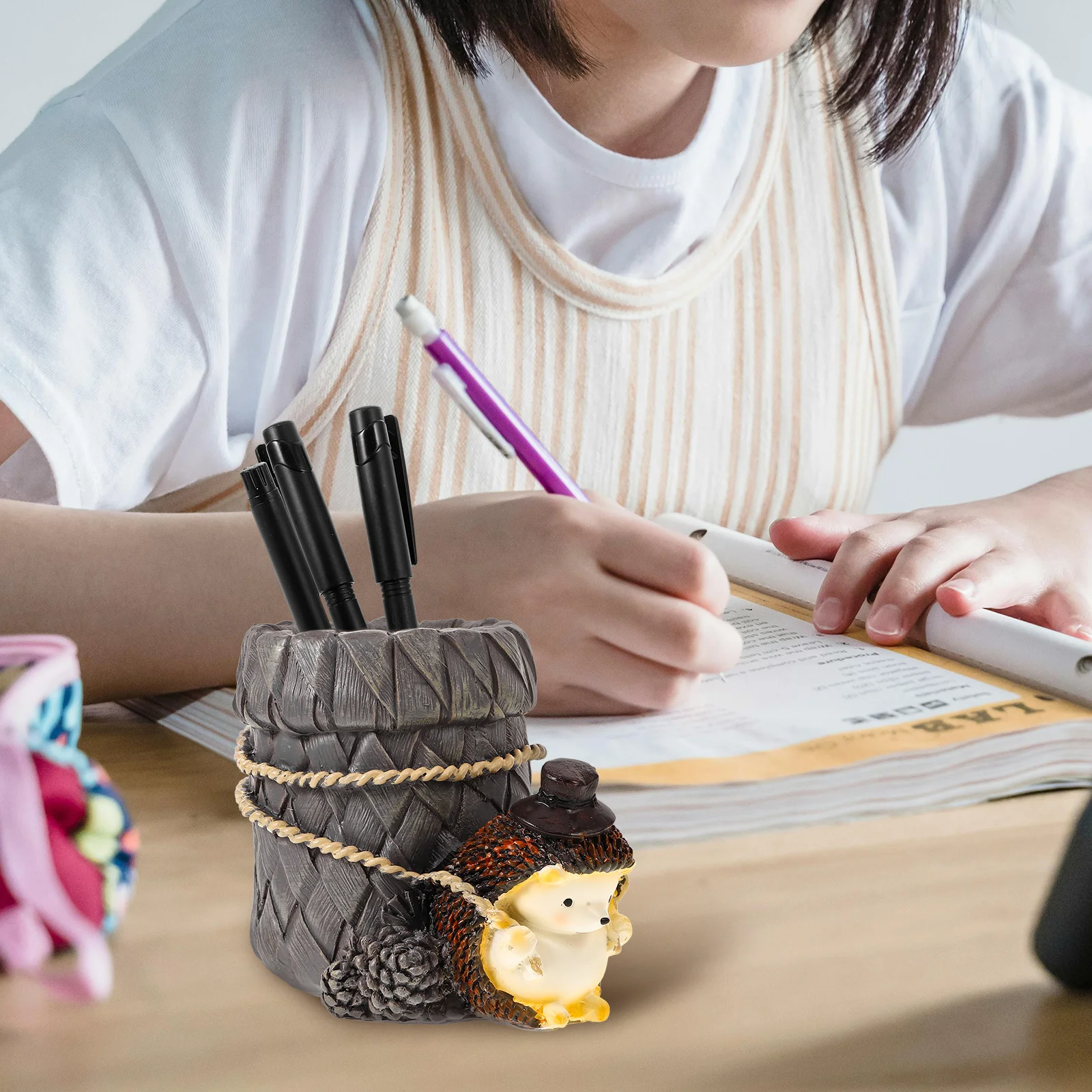 Creative Hedgehog Pen Holder Resin Desk Organizer Makeup Brush Holder Multi Functional Pencil Container Desktop Decoration
Creative Hedgehog Pen Holder Resin Desk Organizer Makeup Brush Holder Multi Functional Pencil Container Desktop Decoration