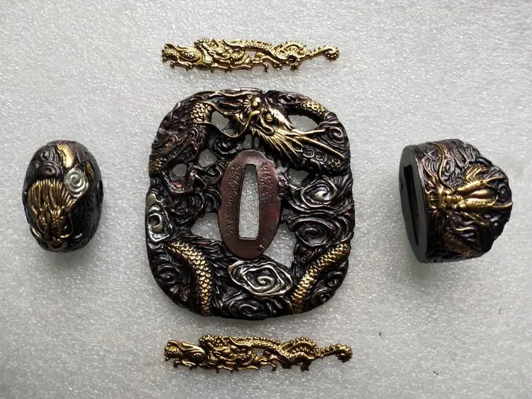 Set Quality Sword's Accessories Cloud Dragon Tsuba Fuchi Menuki Kashira Copper For Samurai Katana Blade Tanto
Set Quality Sword's Accessories Cloud Dragon Tsuba Fuchi Menuki Kashira Copper For Samurai Katana Blade Tanto