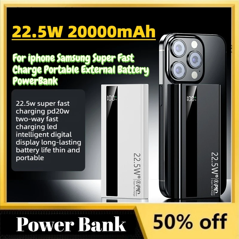 2026 New High Capacity 22.5W 20000mAh Power Bank for Iphone Samsung Super Fast Charge Portable External Battery PowerBank
2026 New High Capacity 22.5W 20000mAh Power Bank for Iphone Samsung Super Fast Charge Portable External Battery PowerBank