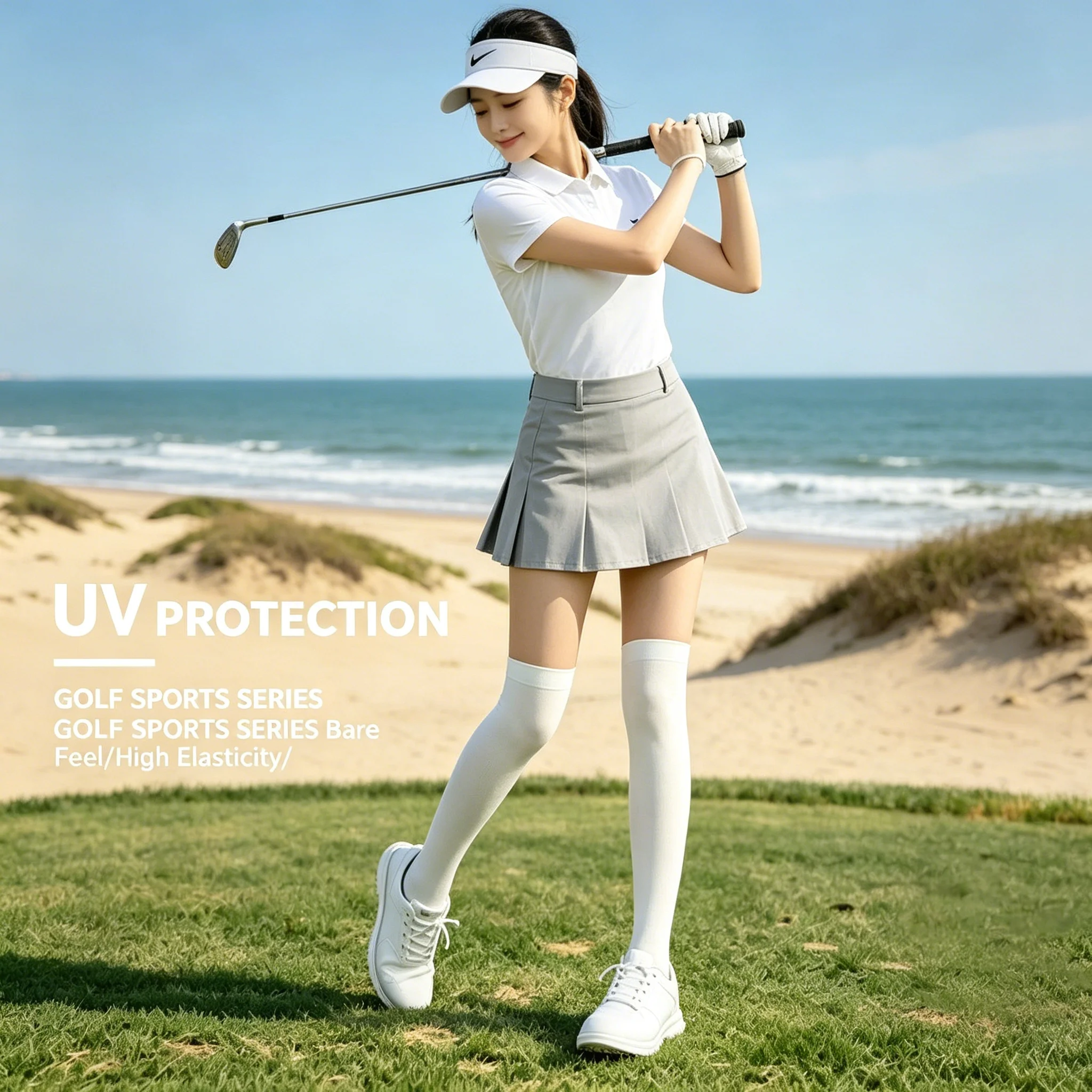 Ice Silk Long Socks, Sun Protection Breathable Anti-Slip High Tube Stockings for Golf Cycling Driving Outdoor Sports
Ice Silk Long Socks, Sun Protection Breathable Anti-Slip High Tube Stockings for Golf Cycling Driving Outdoor Sports