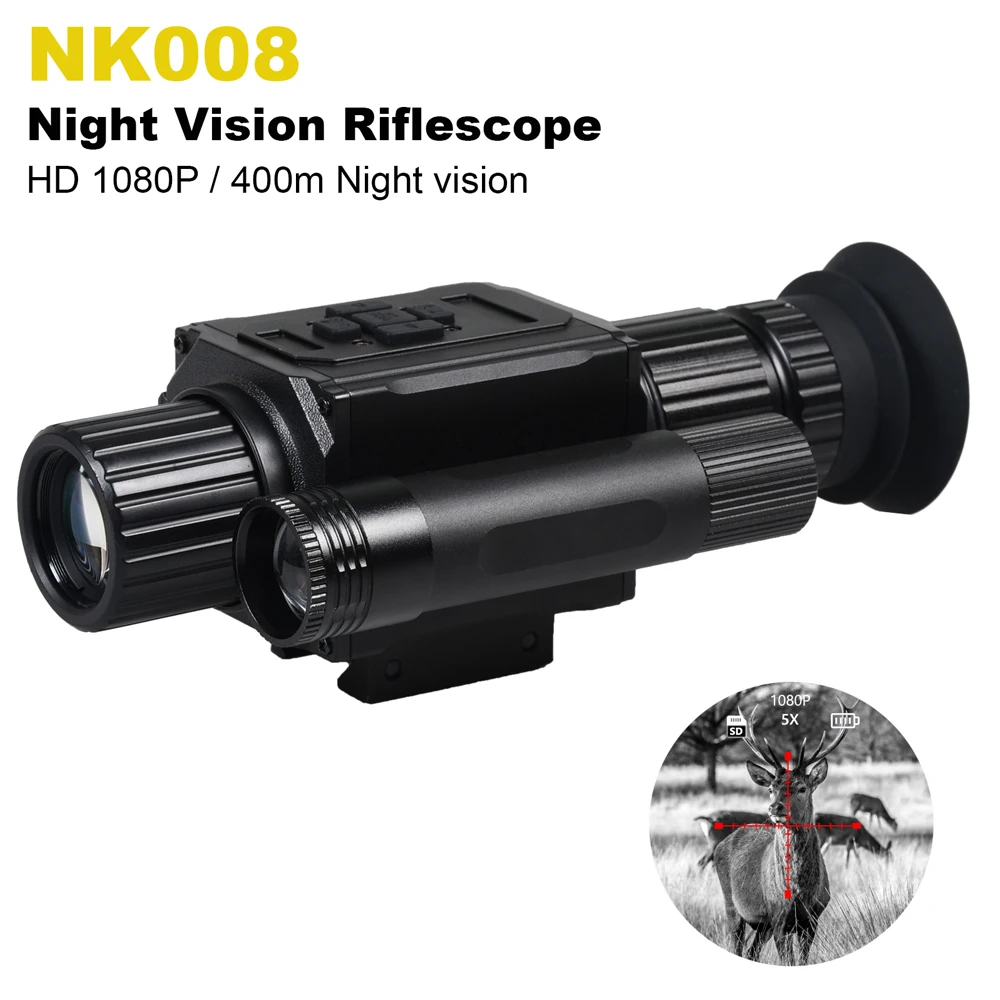Digital Night Vision Scope Infrared Optics Monocular Riflescope 5X Zoom HD 1080P Video Hunting Camera NK008
Digital Night Vision Scope Infrared Optics Monocular Riflescope 5X Zoom HD 1080P Video Hunting Camera NK008
