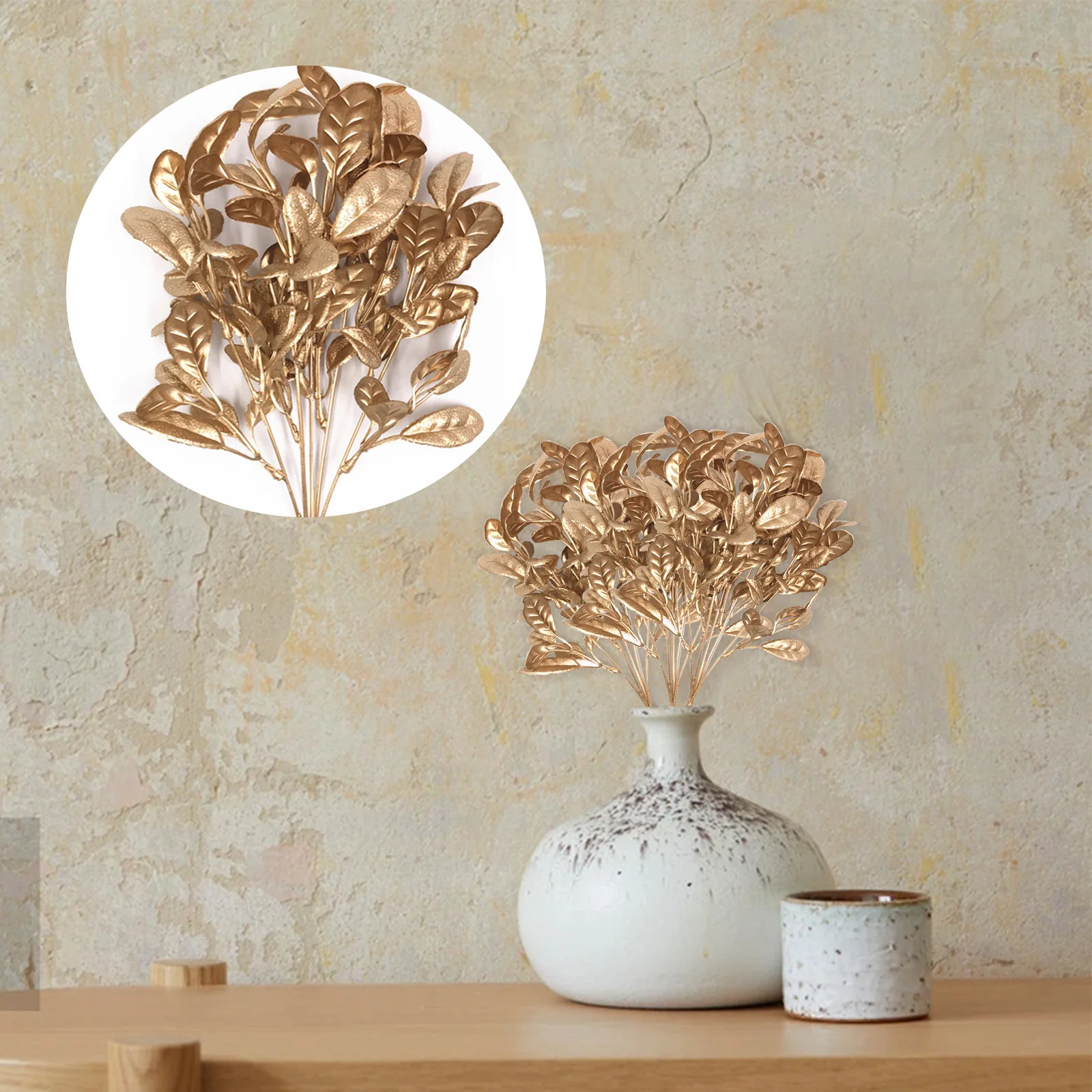 Golden Artificial Tree Leaves Simulation Plant Leaf Branch Plastic Fake Plant Leaves Home Wedding Flower Arrangement Decor
Golden Artificial Tree Leaves Simulation Plant Leaf Branch Plastic Fake Plant Leaves Home Wedding Flower Arrangement Decor