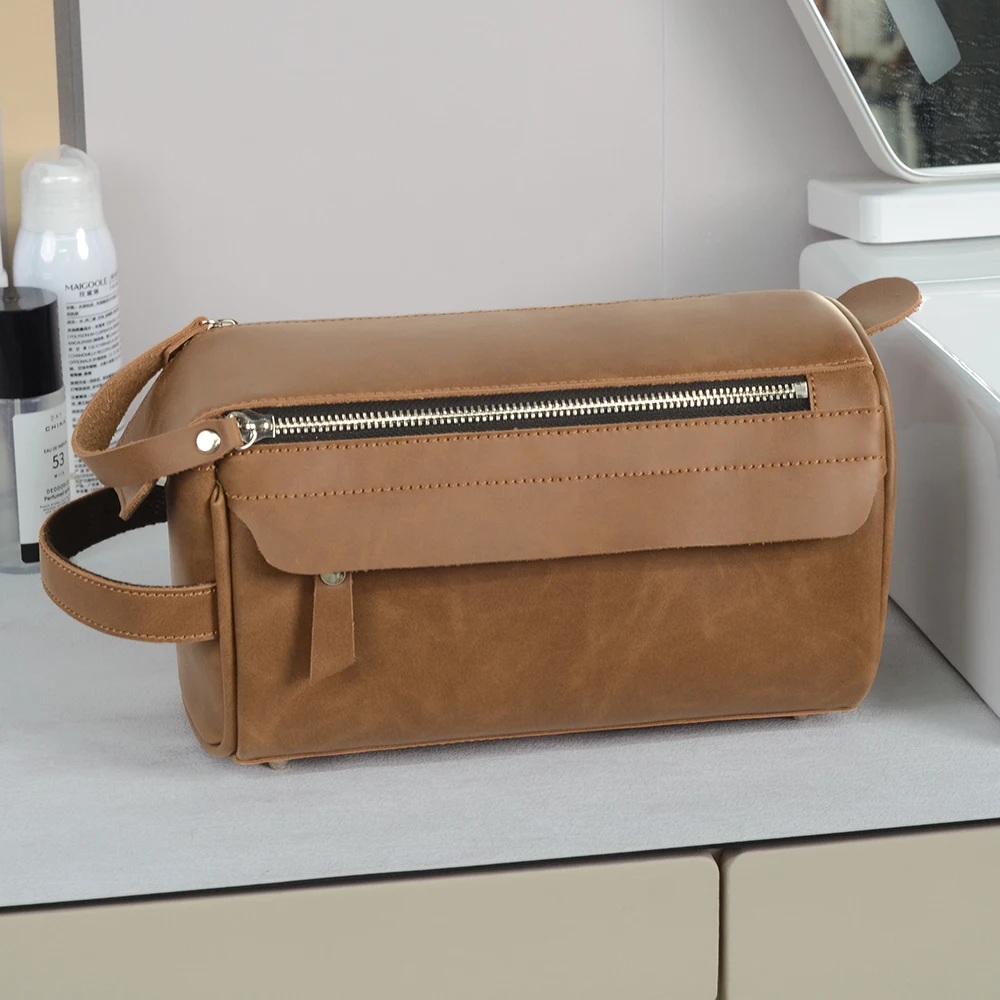 Cross-border popular Horse leather toiletry bag, artificial leather large-capacity clutch bag, retro high-end men's storage bag
Cross-border popular Horse leather toiletry bag, artificial leather large-capacity clutch bag, retro high-end men's storage bag