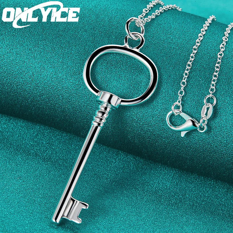 Hot New 925 Sterling Silver Round Key Pendant Necklace 16-30 Inch Chain For Woman Man Wedding Fashion Jewelry Christmas Gifts 
Hot New 925 Sterling Silver Round Key Pendant Necklace 16-30 Inch Chain For Woman Man Wedding Fashion Jewelry Christmas Gifts