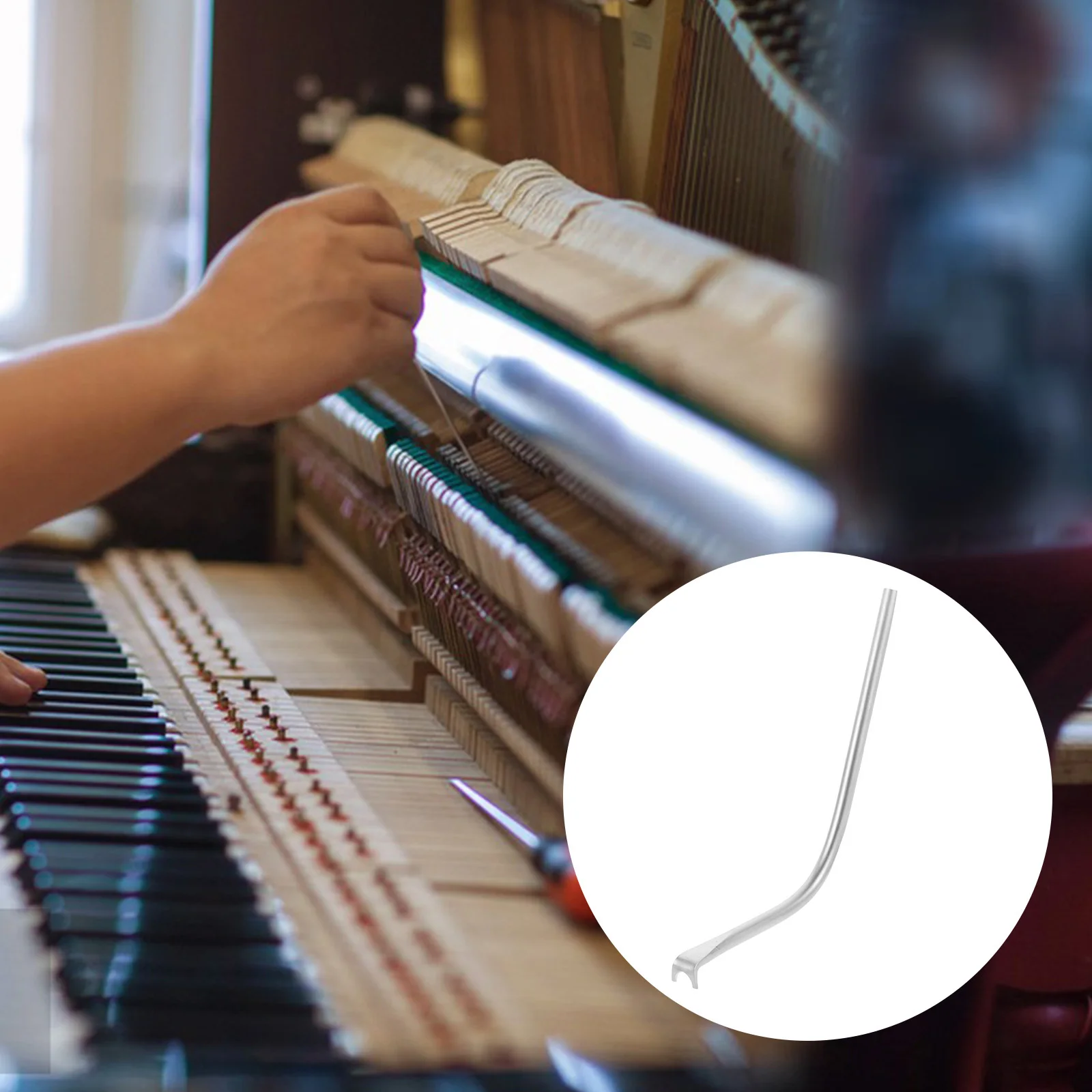 Piano Repair Tool Anti-Slip Handle Durable Metal For Efficient String Replacement High Precision Piano String Lifting Hook
Piano Repair Tool Anti-Slip Handle Durable Metal For Efficient String Replacement High Precision Piano String Lifting Hook