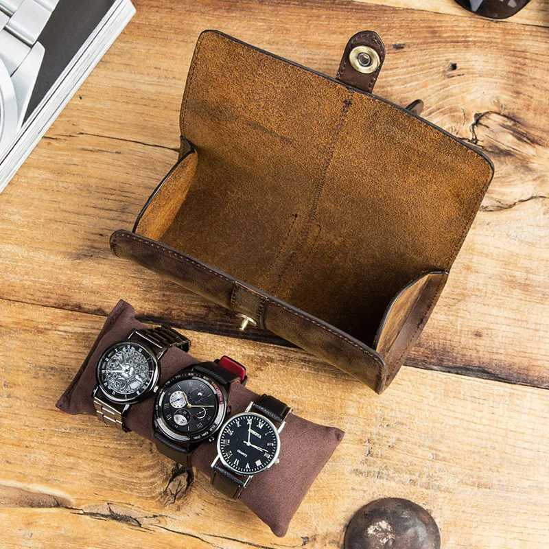 3-Slot Retro Crazy Horse Cowhide Cylindrical Mechanical Watch Box, Travel Portable Watch Storage Box Gift Customizable Logo
3-Slot Retro Crazy Horse Cowhide Cylindrical Mechanical Watch Box, Travel Portable Watch Storage Box Gift Customizable Logo