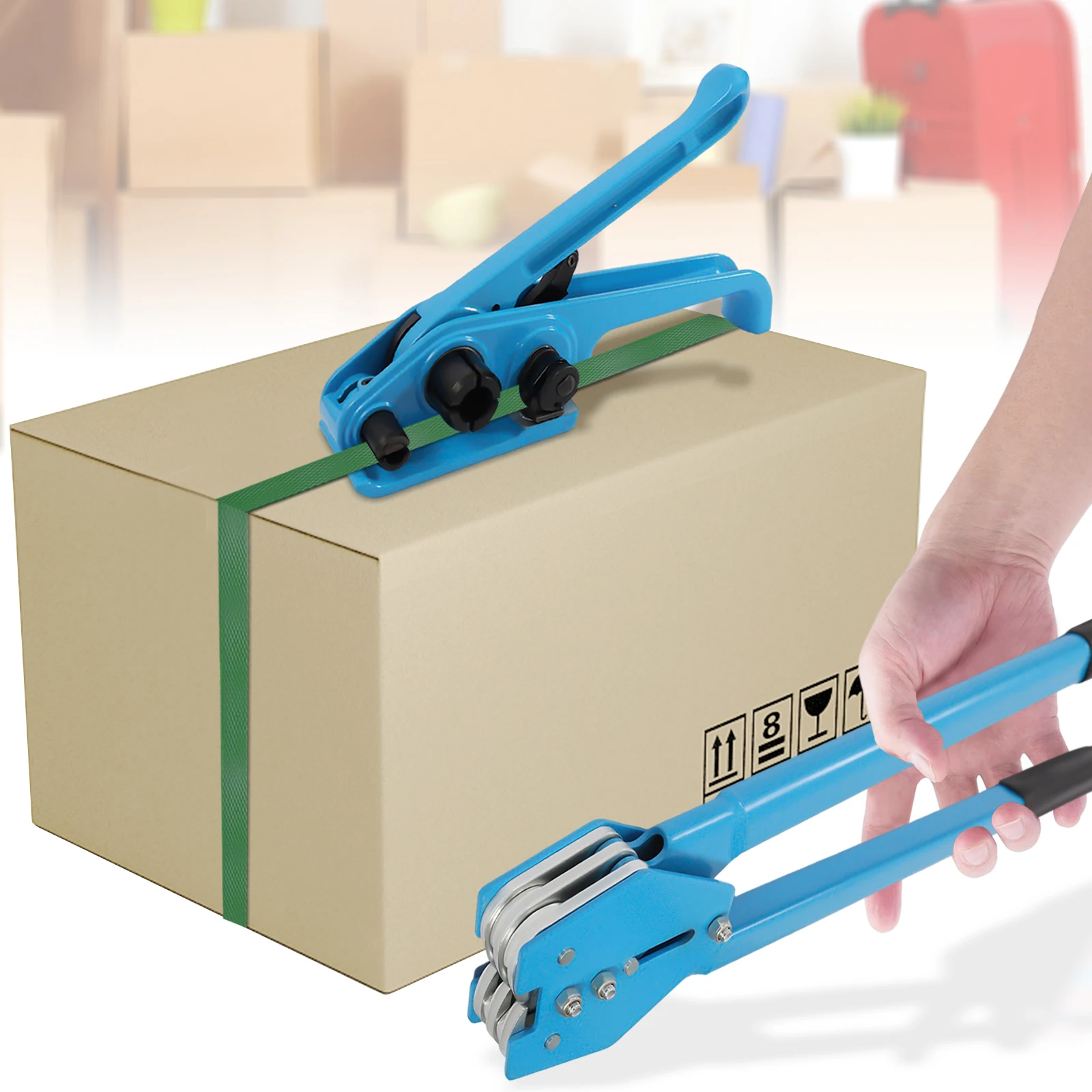 Pallet Packaging Strapping Banding Kit Tensioner Tool Sealer 1000N Metal Seals with Packing Belt Packaging Strapping Tool
Pallet Packaging Strapping Banding Kit Tensioner Tool Sealer 1000N Metal Seals with Packing Belt Packaging Strapping Tool