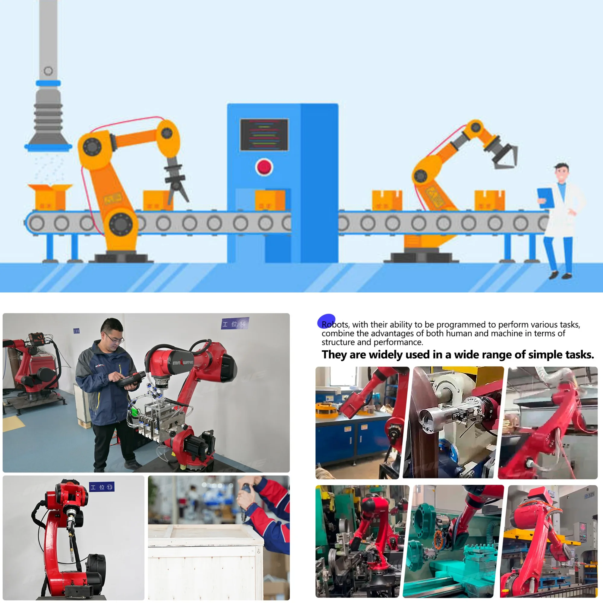 CNC Robot Controller 6-8 Axes Industrial Robot Arm for Spray Painting Robot Arm WITH BEST PRICE 6 Axis Similar KUKA
CNC Robot Controller 6-8 Axes Industrial Robot Arm for Spray Painting Robot Arm WITH BEST PRICE 6 Axis Similar KUKA