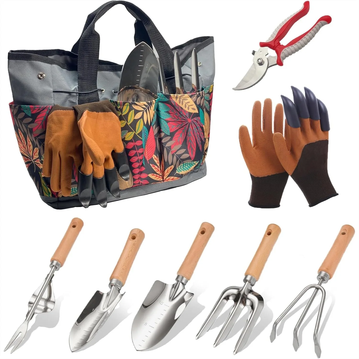 8 Pcs Stainless Steel Garden Tool Set with Bag, Heavy Duty Hand Tools for Weeding, Digging, Pruning, Ideal Gardening Gift
8 Pcs Stainless Steel Garden Tool Set with Bag, Heavy Duty Hand Tools for Weeding, Digging, Pruning, Ideal Gardening Gift