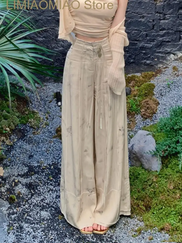 New France Elegant Wide Leg Pants Women Beige Ruched Vintage Sweet Pants Female High Waist Korean Fashion Straight Pant
New France Elegant Wide Leg Pants Women Beige Ruched Vintage Sweet Pants Female High Waist Korean Fashion Straight Pant