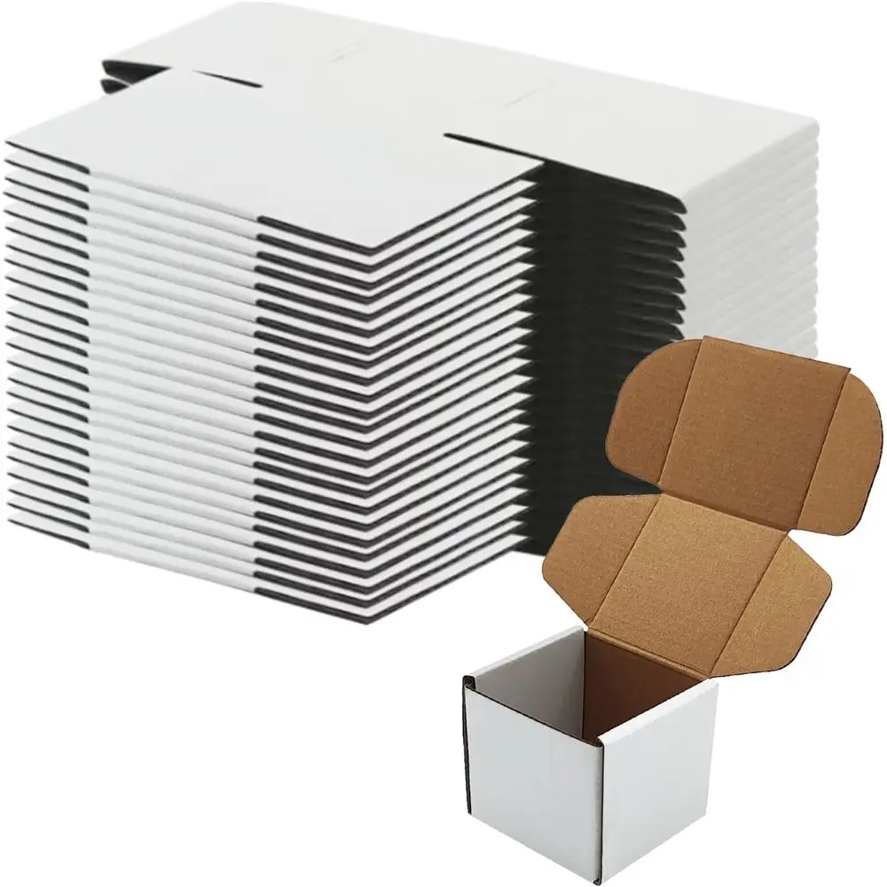 Set of 25 White 3x3x3 Inch Corrugated Cardboard Shipping Boxes for Mailing, Storage, and Packaging
Set of 25 White 3x3x3 Inch Corrugated Cardboard Shipping Boxes for Mailing, Storage, and Packaging