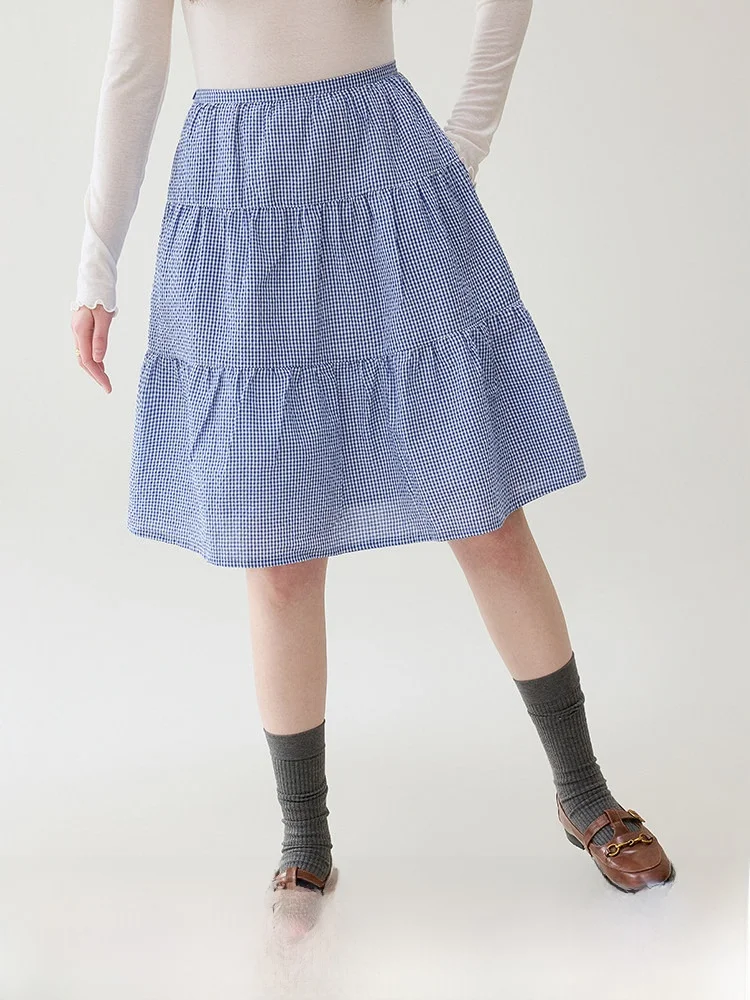 AMUU Blue Plaid High Waist Puffy A-Line Skirt Women's Spring New Pure Cotton Commute Style Short Skirt for Ladies
AMUU Blue Plaid High Waist Puffy A-Line Skirt Women's Spring New Pure Cotton Commute Style Short Skirt for Ladies