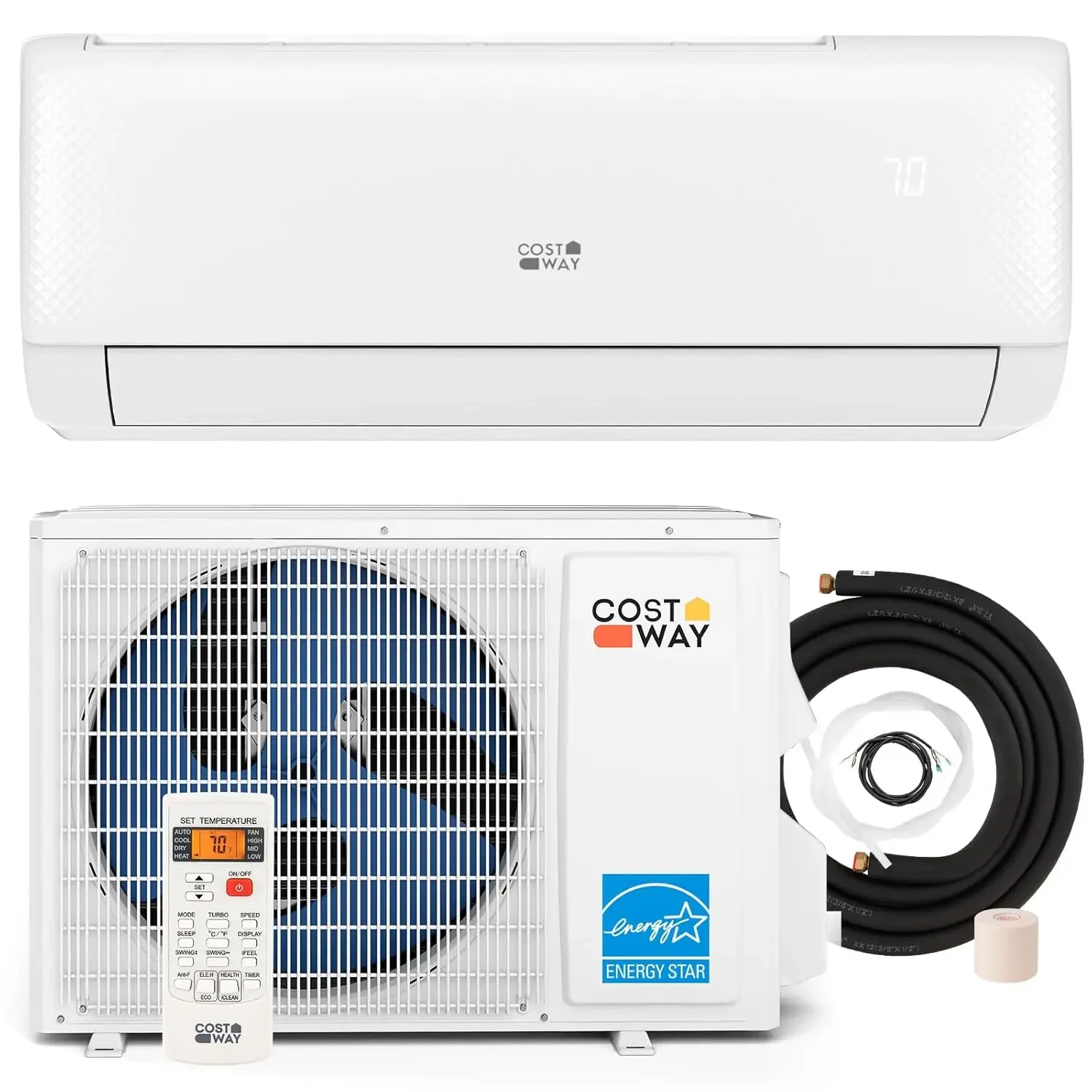 12,000 BTU Mini Split Air Conditioner, with Heat Pump, Energy Star, 21 SEER2 Inverter, 24H Timer, Auto Clean,, Customized
12,000 BTU Mini Split Air Conditioner, with Heat Pump, Energy Star, 21 SEER2 Inverter, 24H Timer, Auto Clean,, Customized