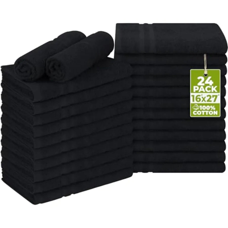 Salon and gym use, 100 cotton bleach-proof hand towel, 16 by 27 inches, black, 24-pack, highly absorbent and durable
Salon and gym use, 100 cotton bleach-proof hand towel, 16 by 27 inches, black, 24-pack, highly absorbent and durable