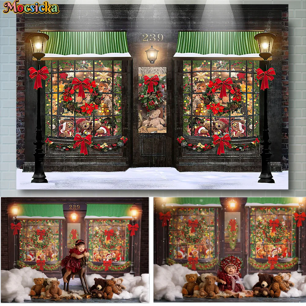 Christmas Bear Gift Shop Background Black Retro Street Lamp Garland Snow Decoration Backdrop Studio Kid Winter Portrait Photo
Christmas Bear Gift Shop Background Black Retro Street Lamp Garland Snow Decoration Backdrop Studio Kid Winter Portrait Photo