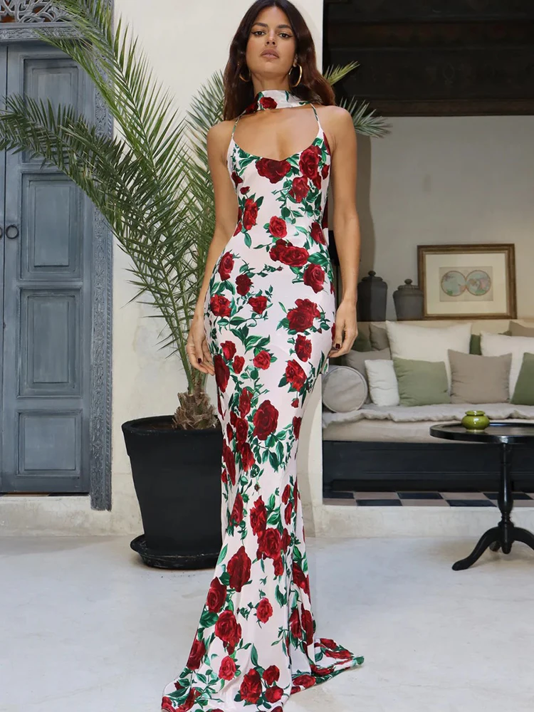 JULISSA MO Sexy Backless Print Floral Scarf Women Maxi Dress Spaghetti Strap Evening Dress Female Spring Elegant Party Clubwear
JULISSA MO Sexy Backless Print Floral Scarf Women Maxi Dress Spaghetti Strap Evening Dress Female Spring Elegant Party Clubwear