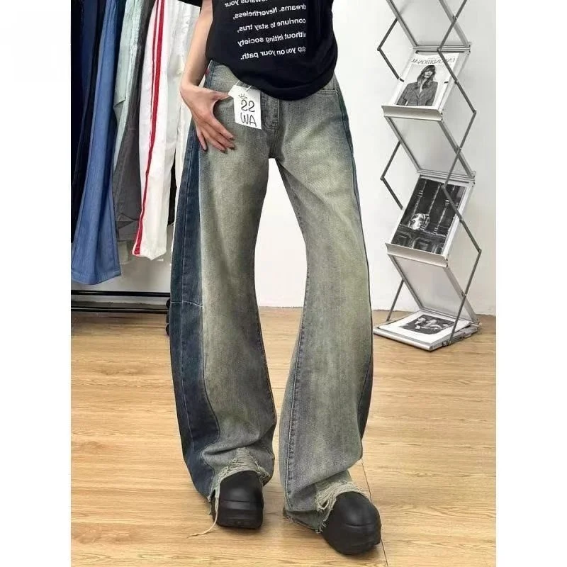 Blue High Waist Wide Leg Jeans Women's Autumn New Sle Slimming Loose Drapey Pants Casual Cotton Polyester Denim orts
Blue High Waist Wide Leg Jeans Women's Autumn New Sle Slimming Loose Drapey Pants Casual Cotton Polyester Denim orts