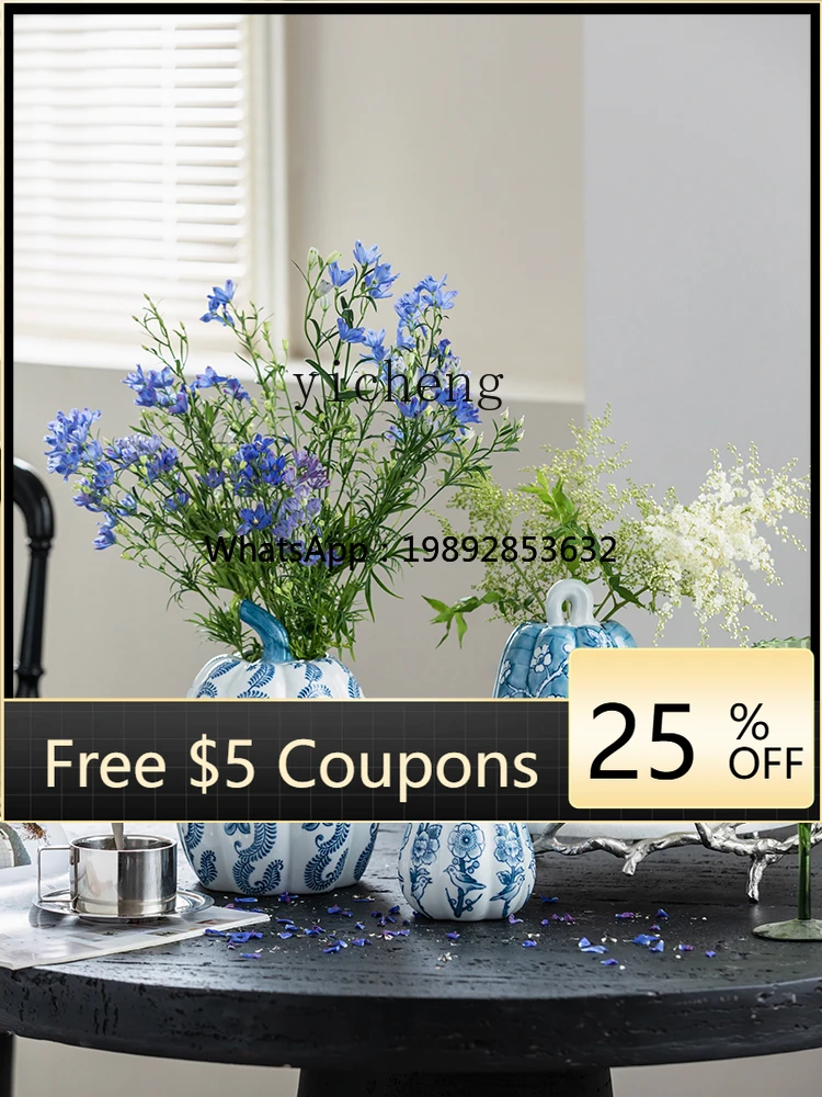 1 Ceramic Hand-painted Blue Pumpkin Living Room Entrance Decoration Desktop Vase Creative Ornament
1 Ceramic Hand-painted Blue Pumpkin Living Room Entrance Decoration Desktop Vase Creative Ornament
