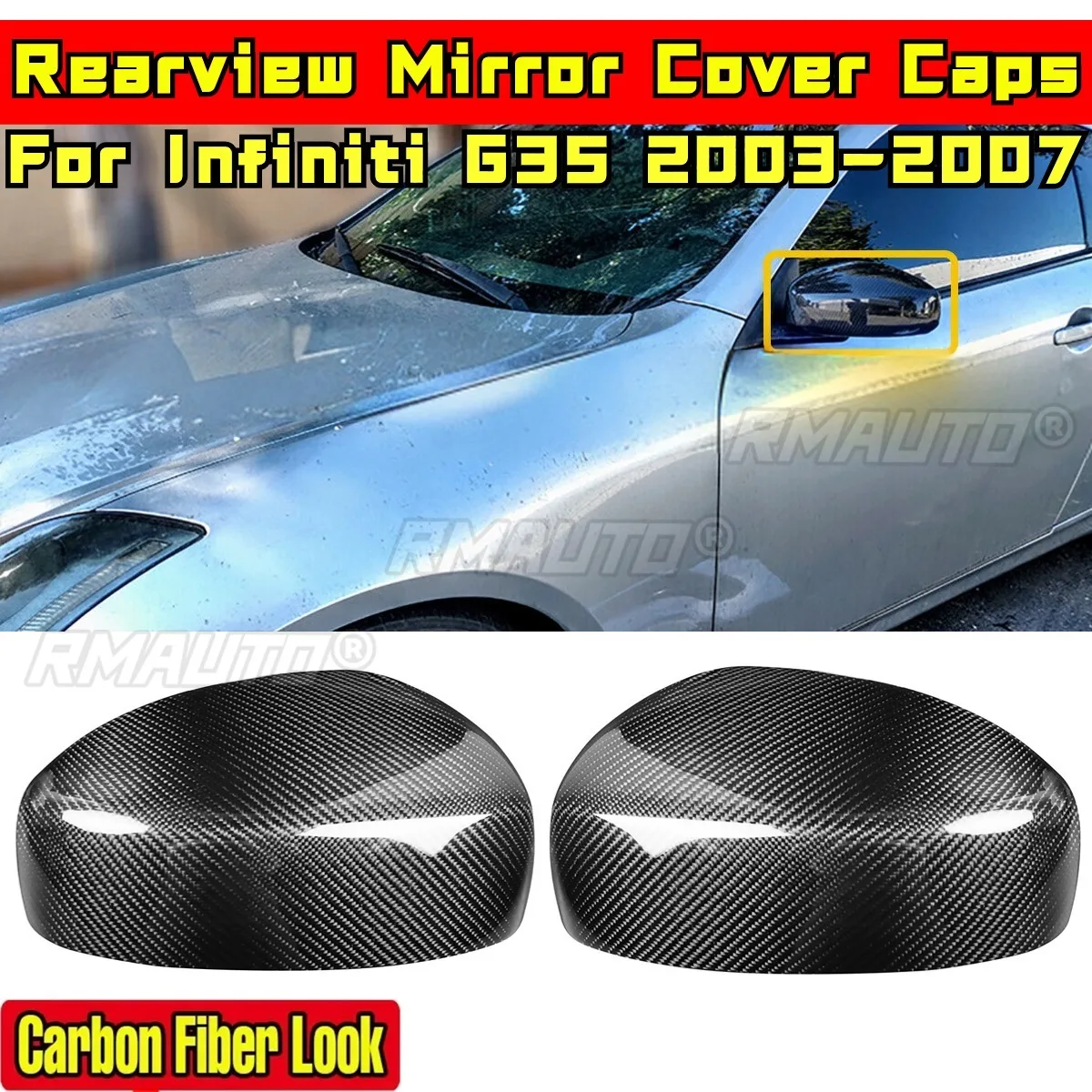 Rearview Mirror Cover Caps Compatible with for Infiniti G35 2003-2007 Body Kit Side Wing Mirror Caps Car Accessories
Rearview Mirror Cover Caps Compatible with for Infiniti G35 2003-2007 Body Kit Side Wing Mirror Caps Car Accessories