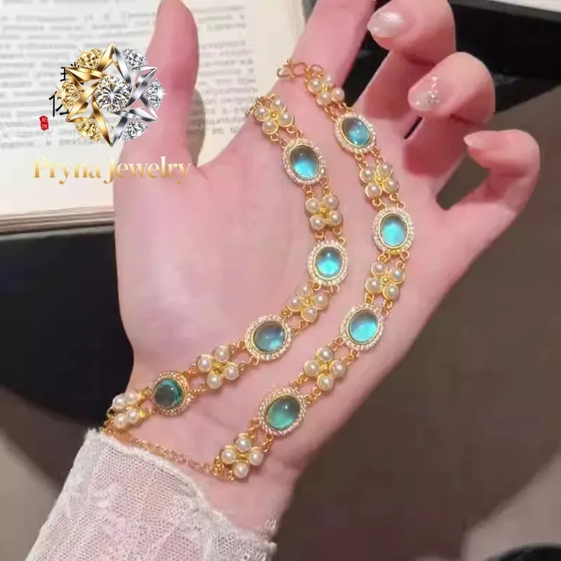 Pryna Jewelry 9999 24K real gold Double-layer Pearl Traditional Chinese style court bracelet for women with a light luxury tem
Pryna Jewelry 9999 24K real gold Double-layer Pearl Traditional Chinese style court bracelet for women with a light luxury tem