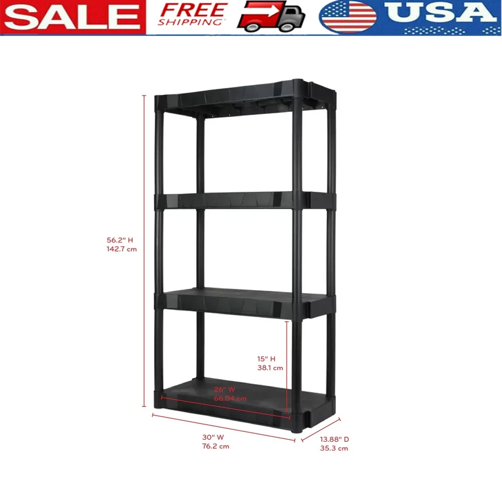 Прочный черный пластик, 4-уровневый стеллаж, простая сборка, без инструментов, общий объем 280 фунтов, идеальная гаражная подвал, коммунальная комната
Прочный черный пластик, 4-уровневый стеллаж, простая сборка, без инструментов, общий объем 280 фунтов, идеальная гаражная подвал, коммунальная комната