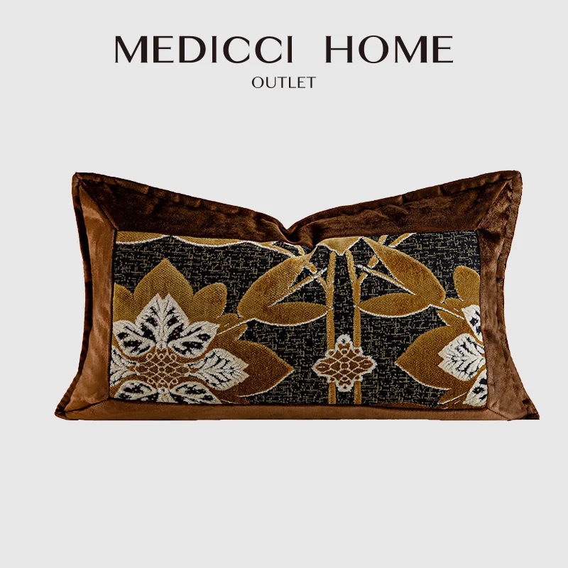 Medicci Home Gold And Black Floral Tapestry Design Lumbar Pillow Cover Luxury Italian Cut Velvet Cushion Case For Villa Hotel
Medicci Home Gold And Black Floral Tapestry Design Lumbar Pillow Cover Luxury Italian Cut Velvet Cushion Case For Villa Hotel