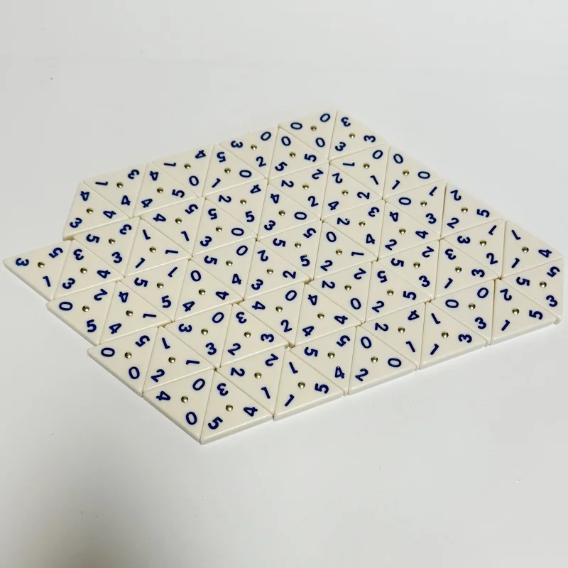 56-piece large triangular domino game set includes 4 stands Domino Number Cards and Casual Educational Toy Games Board game 
56-piece large triangular domino game set includes 4 stands Domino Number Cards and Casual Educational Toy Games Board game