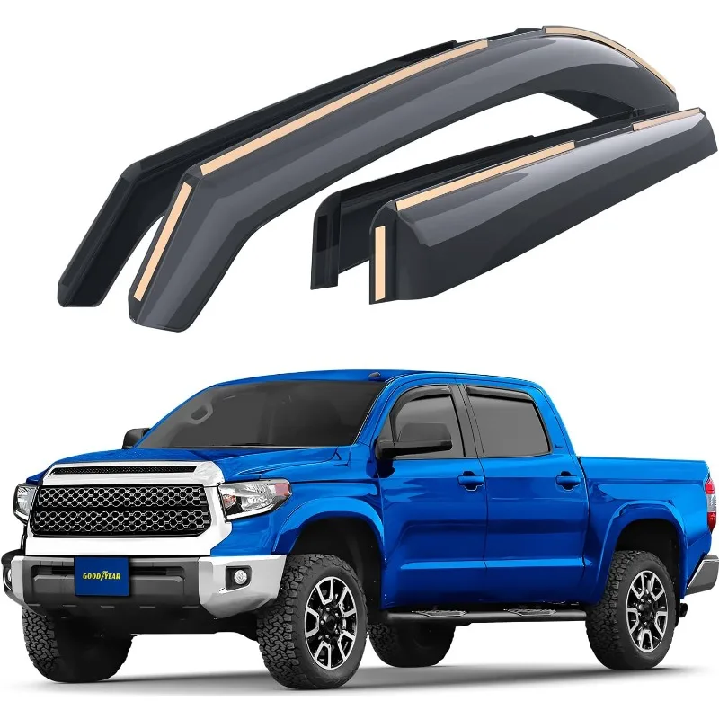 Небьющиеся дефлекторы окон Goodyear для Toyota Tundra 2007-2021 CrewMax, защита от дождя, оконные козырьки для автомобилей
Небьющиеся дефлекторы окон Goodyear для Toyota Tundra 2007-2021 CrewMax, защита от дождя, оконные козырьки для автомобилей