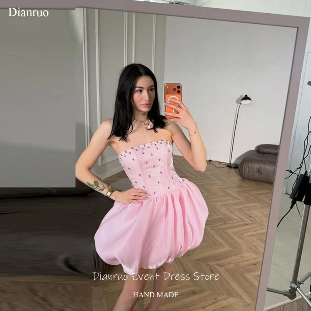 Dianruo Girly Bling Crystal Pink Prom Dresses A Line Strapless Birthday Party Dresses Mini Satin Homecoming Dresses Customized
Dianruo Girly Bling Crystal Pink Prom Dresses A Line Strapless Birthday Party Dresses Mini Satin Homecoming Dresses Customized