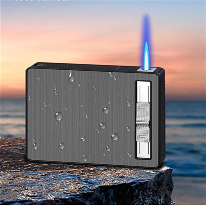 Portable Butane Refillable Lighter Automatic Bounce,Thick Cigarette Compatible, Windproof Jet Blue Flame Outdoor Moisture Proof
Portable Butane Refillable Lighter Automatic Bounce,Thick Cigarette Compatible, Windproof Jet Blue Flame Outdoor Moisture Proof