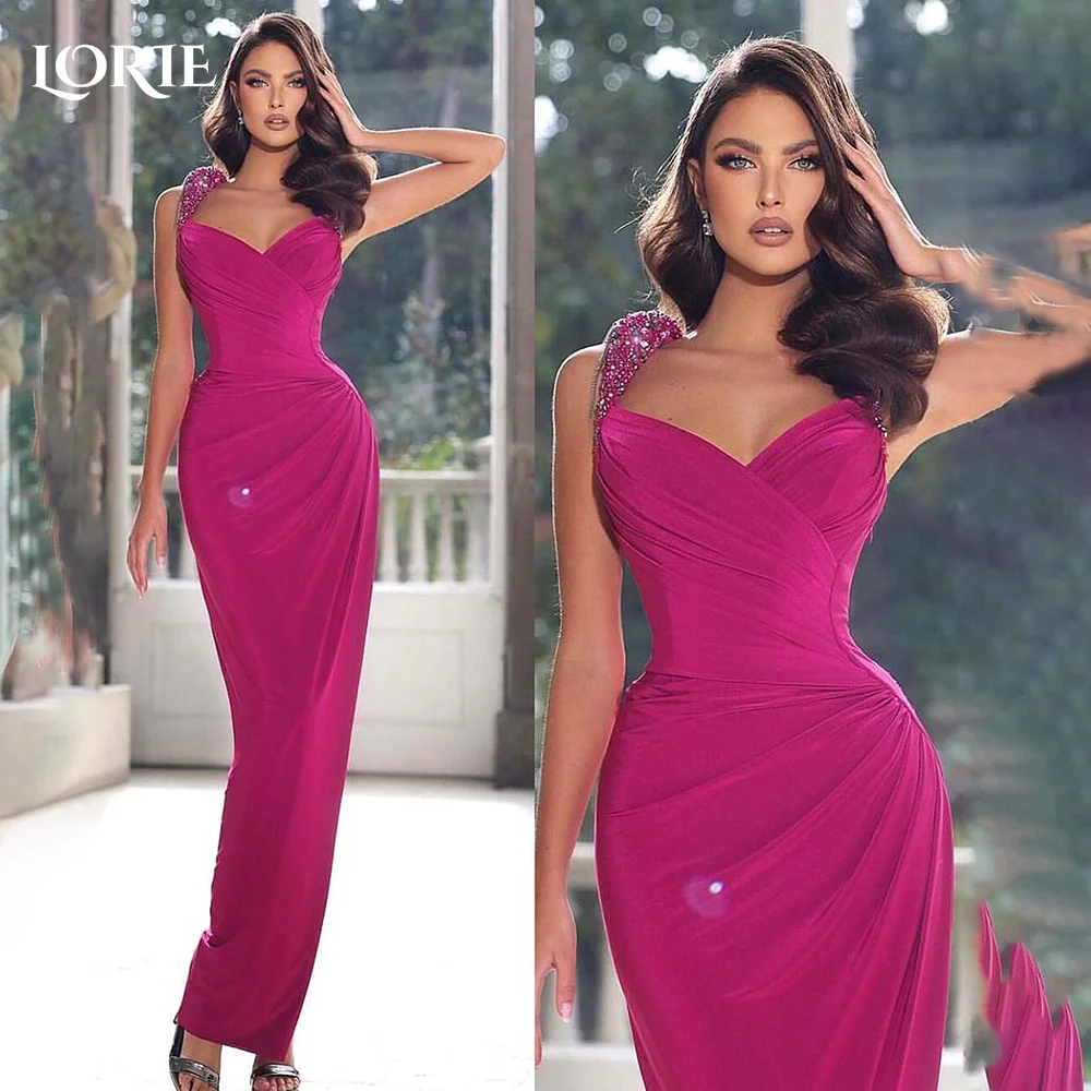 LORIE Hot Pink Mermaid Evening Dresses Shiny One Shoulder Backless Prom Dress Arabia Elegant Dubai Party Gowns Customized
LORIE Hot Pink Mermaid Evening Dresses Shiny One Shoulder Backless Prom Dress Arabia Elegant Dubai Party Gowns Customized